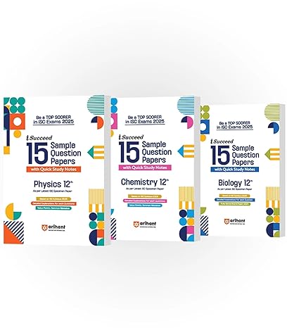 ISC i-Succeed 15 Sample Question Paper for Class 12th | Physics, Chemistry & Biology| Set of 3 books